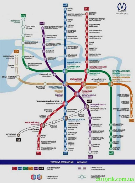 Карта метро Санкт-Петербурга 