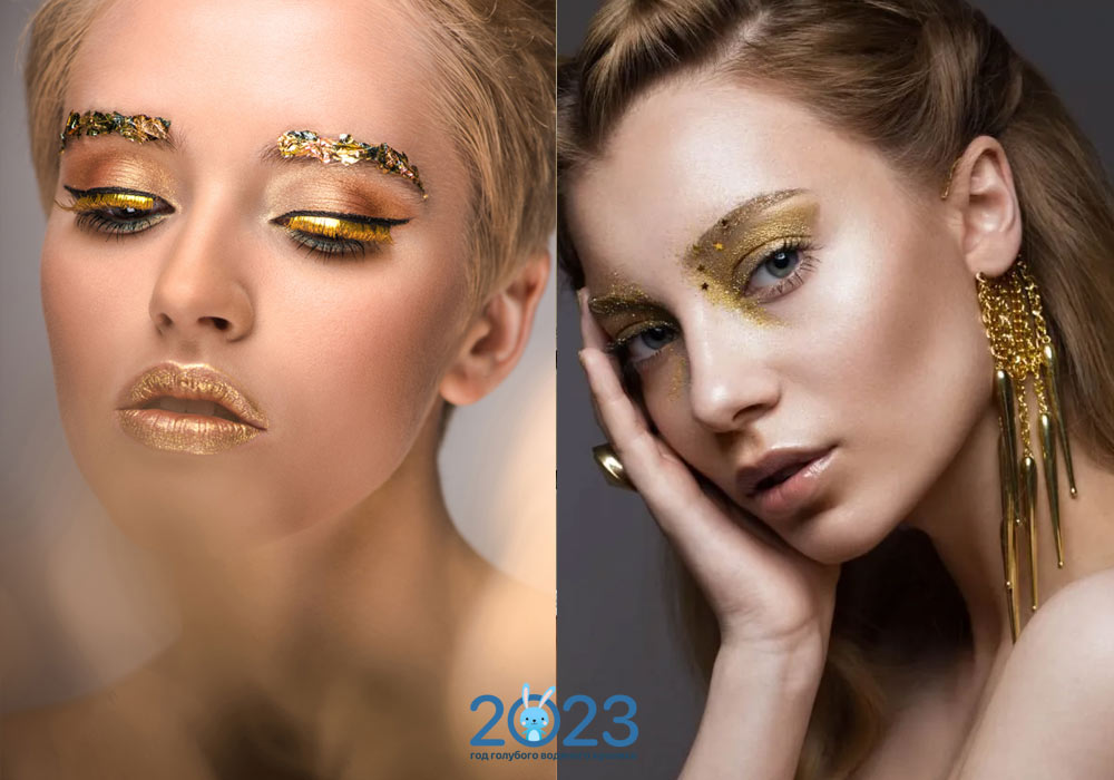 Золотий макіяж на Новий Рік 2023